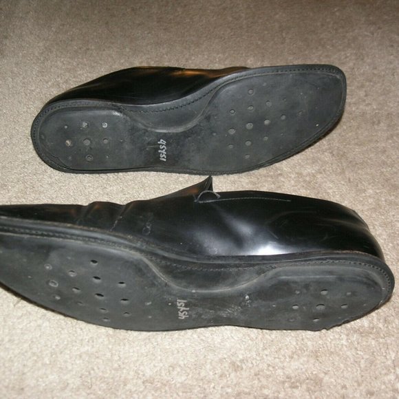 Prada Black Calf Leather Rubber Soled Driving Loafers Size 13 - Picture 7 of 10